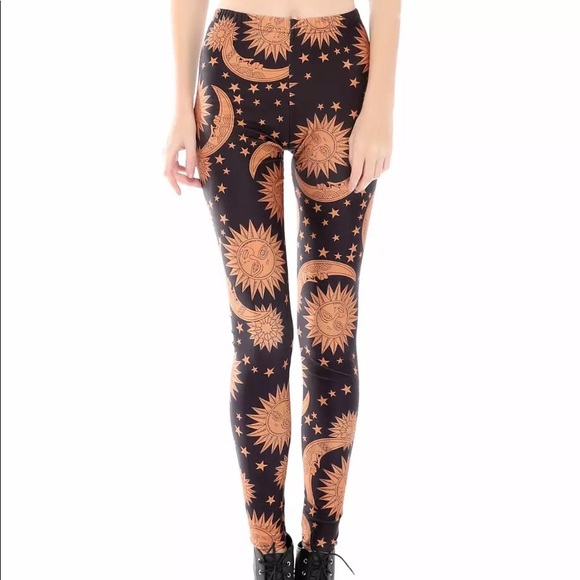 Pants - Boho Celestial Sun and Moon Leggings